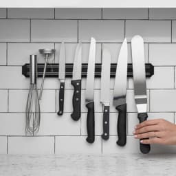 Stainless Steel Wall-Mounted Knife Magnetic Strong Powerful Holder Kitchen/Bar Secure Rack Reliable Knife Storage Magnetism