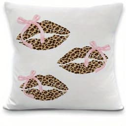 Home Decor Leopard & Card Print Throw Pillow Covers Pattern Cushion Cover Suitable for Sofa Bedroom Car Pillow Cover