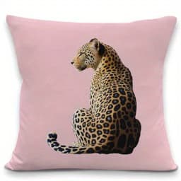 Home Decor Leopard & Card Print Throw Pillow Covers Pattern Cushion Cover Suitable for Sofa Bedroom Car Pillow Cover