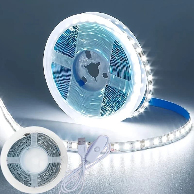5V USB LED Lights Strip Button Switch Flexible Ribbon SMD3528 Tape 60 LEDs/m for TV Backlight Christmas  DIY Party Decoration