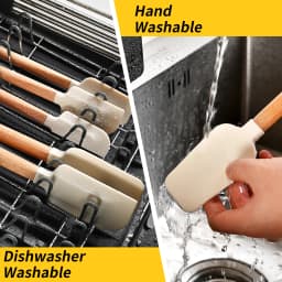 Silicone Scraper Scraper, Home Baking Wooden Handle Scraper, Cake Scraper, Cream Small Spatula Set