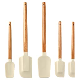 Silicone Scraper Scraper, Home Baking Wooden Handle Scraper, Cake Scraper, Cream Small Spatula Set