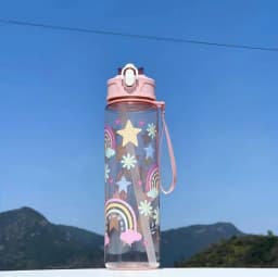 750ml Dinosaur Water Bottle For Kids Water Sippy Cup With Silicone Straw Leakproof Plastic Water Bottles Summer Kids Water Cup