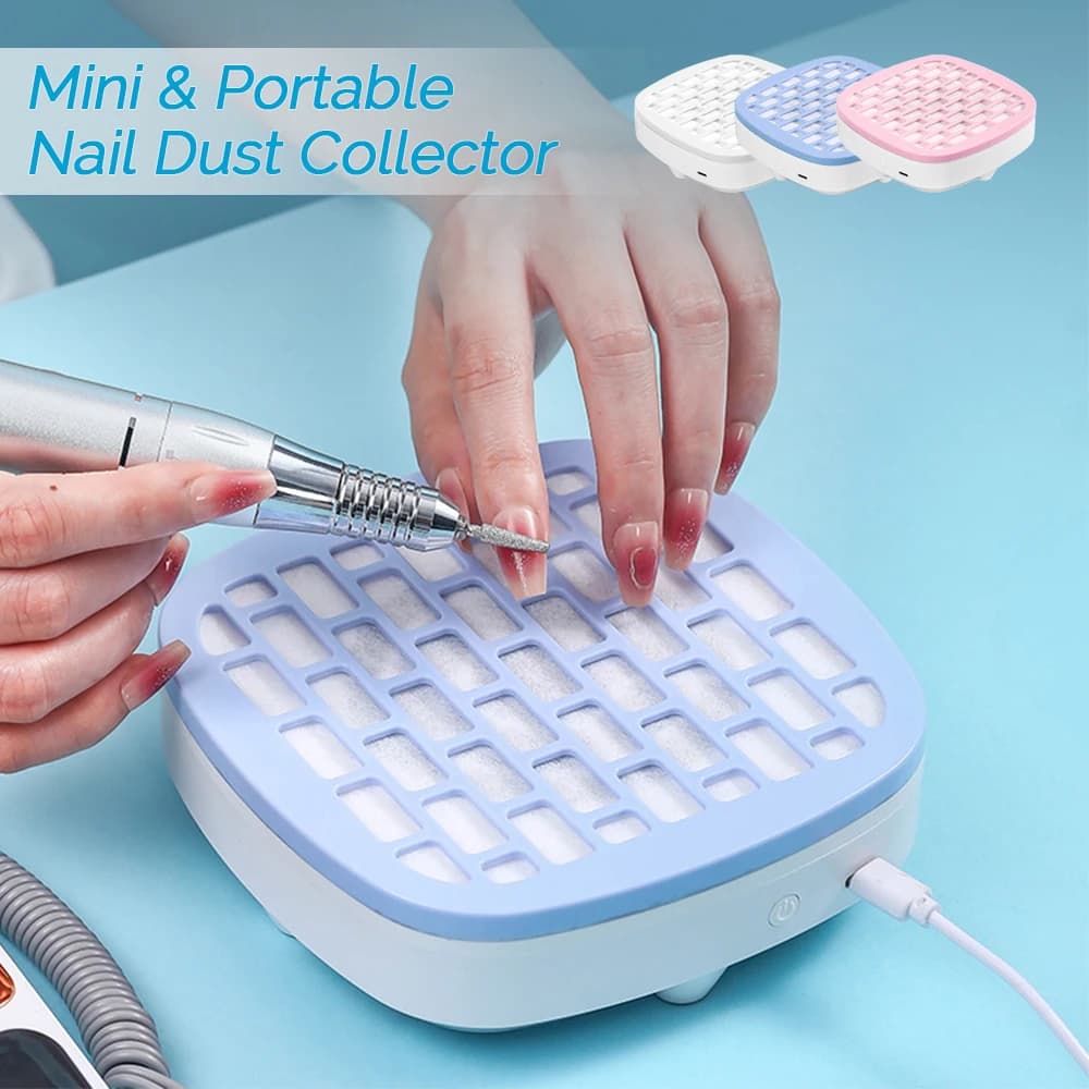 USB Mini Manicure Nail Vacuum Cleaner Strong Suction Nail Dust Collector Portable Nail Art Vacuum Dust Cleaner Extractor Fan