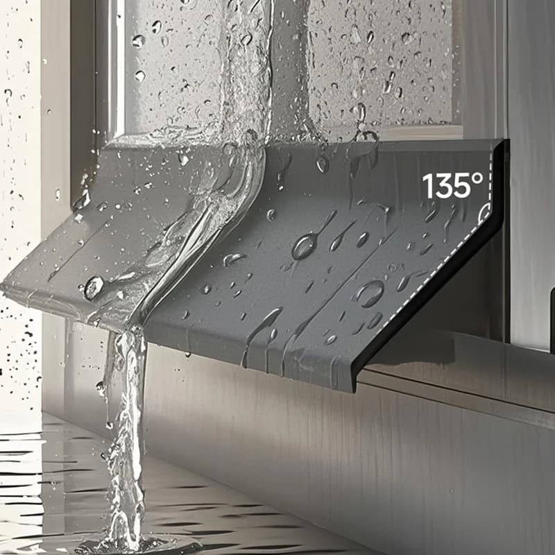 1m Home Window Water Blocking Bar Sliding Window Rain Weatherstrip Balcony Insulation Windproof Sealing Strip   Flashing Board