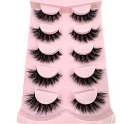 New 5 Pairs of Fake Eyelashes, Mink Fur Soft and Fluffy, Short, Drag Queen Lashes Naturally Curled, Suitable for Self Grafting