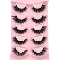 New 5 Pairs of Fake Eyelashes, Mink Fur Soft and Fluffy, Short, Drag Queen Lashes Naturally Curled, Suitable for Self Grafting