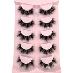 New 5 Pairs of Fake Eyelashes, Mink Fur Soft and Fluffy, Short, Drag Queen Lashes Naturally Curled, Suitable for Self Grafting