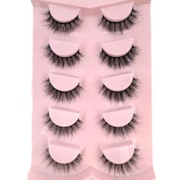 New 5 Pairs of Fake Eyelashes, Mink Fur Soft and Fluffy, Short, Drag Queen Lashes Naturally Curled, Suitable for Self Grafting
