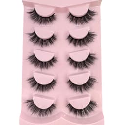 New 5 Pairs of Fake Eyelashes, Mink Fur Soft and Fluffy, Short, Drag Queen Lashes Naturally Curled, Suitable for Self Grafting