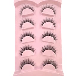 New 5 Pairs of Fake Eyelashes, Mink Fur Soft and Fluffy, Short, Drag Queen Lashes Naturally Curled, Suitable for Self Grafting