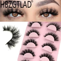 New 5 Pairs of Fake Eyelashes, Mink Fur Soft and Fluffy, Short, Drag Queen Lashes Naturally Curled, Suitable for Self Grafting
