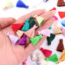100/50Pcs 20mm Mini Metal Hanging Ring Tassel Trim Pendant DIY Craft Jewelry Handmade Earrings Decor Materials Fringe Trim