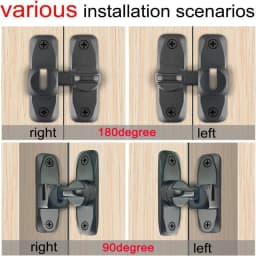 90/180 Degree Flip Door Lock Home Security Sliding Door Latch Small Gate Latches Hardware Anti-theft Lock Zinc Alloy Door Bolts