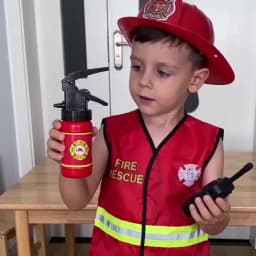 Girls Boys Birthday Role Playing Vest Firefighter Policeman Construction Worker Costume Vest Hat Props Cosplay Theme Party Decor