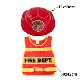 Girls Boys Birthday Role Playing Vest Firefighter Policeman Construction Worker Costume Vest Hat Props Cosplay Theme Party Decor