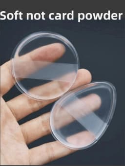 1/2Pcs Silicone Makeup Sponge, Water-Based Crystal Jelly BB Cushion Puff, Transparent Makeup Foundation Sponge, Non-Absorbing
