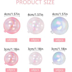 12/24pcs Transparent Colorful Birthday Wishing Ball Cake Decoration Plugin,for Birthday,Wedding,Various Party Cake Decoration