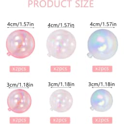 12/24pcs Transparent Colorful Birthday Wishing Ball Cake Decoration Plugin,for Birthday,Wedding,Various Party Cake Decoration