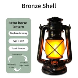 Vintage Lantern Portable Camping Light Rechargeable Outdoor Hanging Travel Light 3 Lighting Modes For Bar Restaurant Decoration