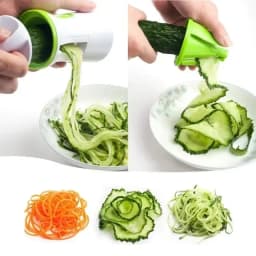 LMETJMA Heavy Duty Zucchini Pasta Noodle Spaghetti Maker Spiralizer Vegetable Slicer KC0335 Cutter for Healthier Cooking