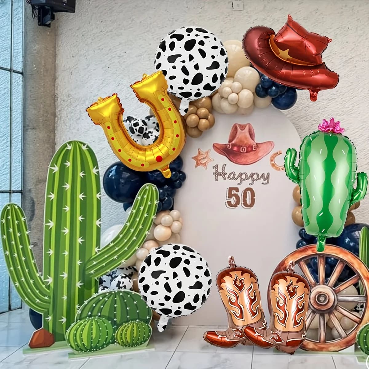 Western Party Balloons Horse Horseshoe Balloons Wild West Cowboy Rodeo Themed Birthday Party Bachelor Party Farm Decoration Gift