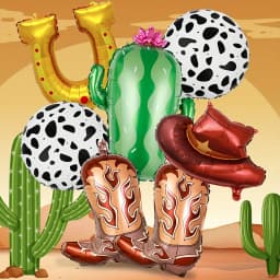 Western Party Balloons Horse Horseshoe Balloons Wild West Cowboy Rodeo Themed Birthday Party Bachelor Party Farm Decoration Gift