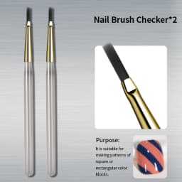 RSNAIL Nail Art Brush Set Vintage Checker Brush Ultra-Fine Drawing Painting Brushes Nail Art Kit with Y2K Style Manicure Tools