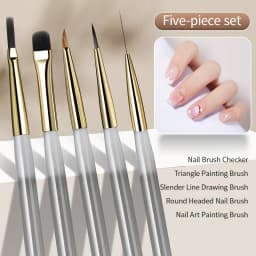 RSNAIL Nail Art Brush Set Vintage Checker Brush Ultra-Fine Drawing Painting Brushes Nail Art Kit with Y2K Style Manicure Tools