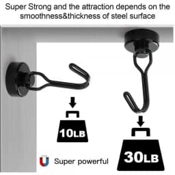 Heavy 1/2/4/8Pcs Duty Magnetic Hooks Strong Neodymium Magnet Hook Black Silver Swivel Hook Kitchen Refrigerator Hanging Tools