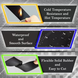 50cm Black Silicone Rubber Strip Self Adhesive Anti-skid Shock Absorption Damper High Temperature Resistant Sealing Strip