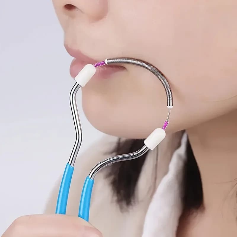 1PCFacial Epilator for Women, Remove Unwanted Hair on Upper Lip, Chin, Face, Portable Handheld Spring Roller Epilator for Smooth