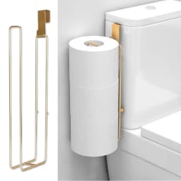 Bathroom Toilet Paper Holder with Storage Extra 3 Rolls, Over The Tank Toilet Paper Holder Wall Mount, Small Restroom Organizer