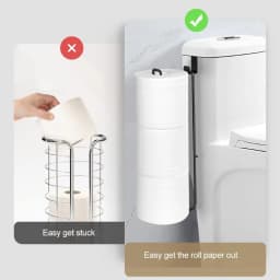 Bathroom Toilet Paper Holder with Storage Extra 3 Rolls, Over The Tank Toilet Paper Holder Wall Mount, Small Restroom Organizer