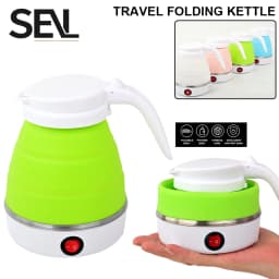Mini foldable electric kettle 0.6L portable electric kettle household travel water heater silicone compression 110V-220V