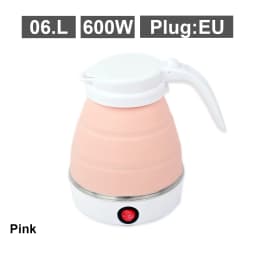 Mini foldable electric kettle 0.6L portable electric kettle household travel water heater silicone compression 110V-220V
