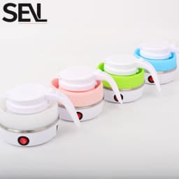 Mini foldable electric kettle 0.6L portable electric kettle household travel water heater silicone compression 110V-220V
