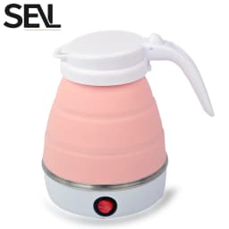 Mini foldable electric kettle 0.6L portable electric kettle household travel water heater silicone compression 110V-220V