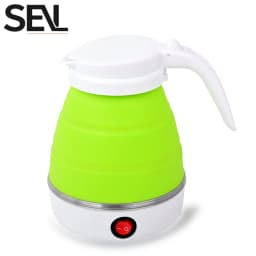 Mini foldable electric kettle 0.6L portable electric kettle household travel water heater silicone compression 110V-220V