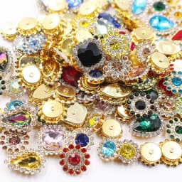 50pcs Mixed Sunflower Claw Sew On Rhinestones Trim Shiny Crystal Stones Glass Beads Gold Flatback Sewing Rhinestones for Clothes