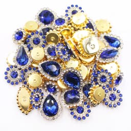 50pcs Mixed Sunflower Claw Sew On Rhinestones Trim Shiny Crystal Stones Glass Beads Gold Flatback Sewing Rhinestones for Clothes
