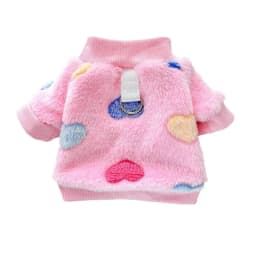 Super Soft Warm Winter Dog Jacket Hearted Print Plush Holiday Valentine's Pet Clothes Cold Weather Dog Hoodie