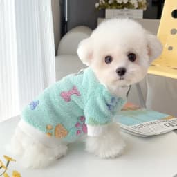 Super Soft Warm Winter Dog Jacket Hearted Print Plush Holiday Valentine's Pet Clothes Cold Weather Dog Hoodie