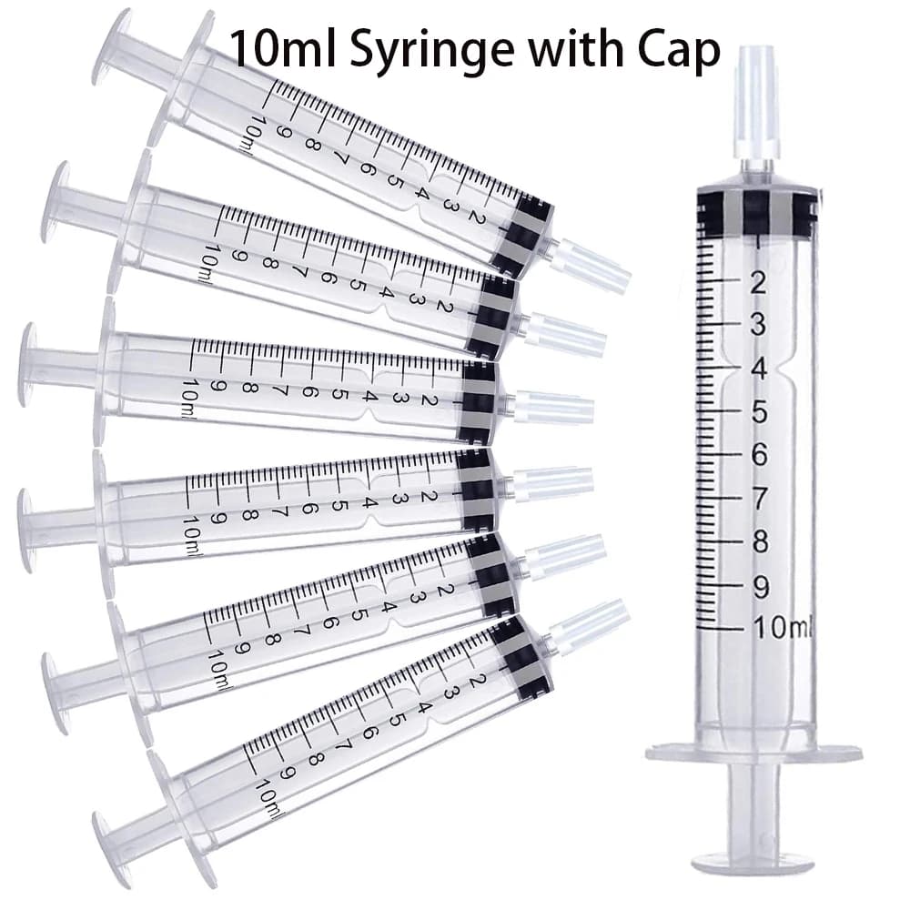 This 10ml Plastic Syringe with a Cap Is Suitable for Parties, Measuring, Watering Plants, Replenishing Fluids, and Feeding