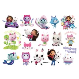 Gabby Dollhouse Child Tattoo Sticker Anime Cartoons Tattoo Stickers Temporary Tattoos Waterproof The Tattoo Art Tatoo Cosplay