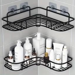 Space Saving Corner Shower Rack - Triangular Bathroom Organizer Without Drilling, Suitable for Storing Shampoo and Soap