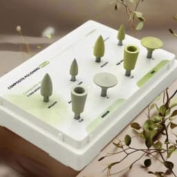 8PCS Dental Polishing Kit Cost-Effective Medium/Fine Rubber Silicon Carbide Points Autoclavable at 134°C for RA Low Handpiece