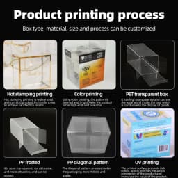 10pcs Clear Plastic PET Foldable Square Display Boxes PVC Retail Gift Square Packaging Transparent PP Favor Storage Figure Box