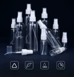 3/5/10pcs Refillable 10ml 30ml 50ml 100ml Clear PET Plastic Portable Travel Spray Bottle Empty Perfume Container