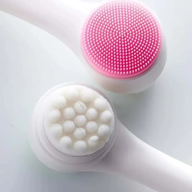 CNK Wholesale 3D Bilateral Cleanser Brush Facial Soft Manual Massage Silicone Facial Bristles Silicone Double Sided Face Brush